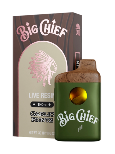 Garlic Runtz Big Chief Live Resin THC-a Disposable Vape | 3G (Hybrid)