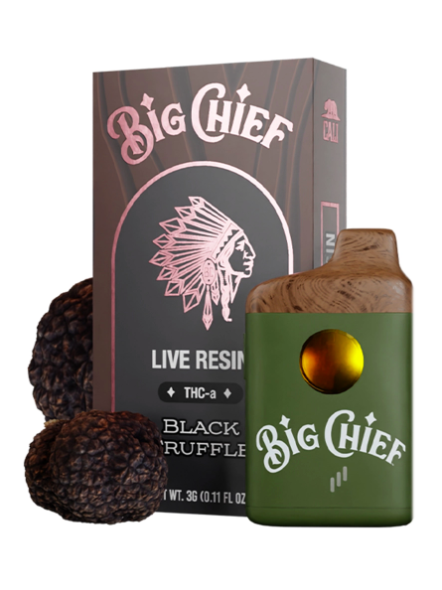 Black Truffle Big Chief Live Resin THC-a Disposable Vape | 3G (Hybrid)